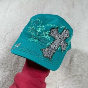 Vintage Y2K Showman Couture Bling Cross Women’s Affliction Style Hat